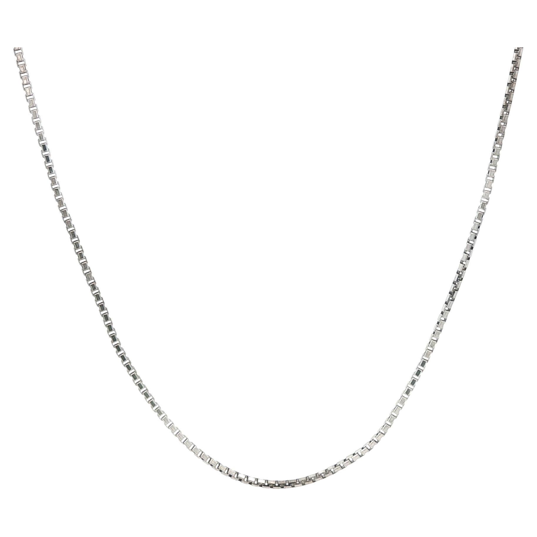 Vintage Platinum Adjustable 14" or 15.5" Box Link Chain Necklace
