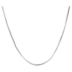 Vintage Platinum Adjustable 14" or 15.5" Box Link Chain Necklace
