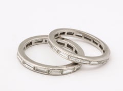 Vintage Platinum and Diamond Baguette Bands (each)