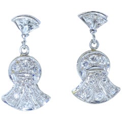 Vintage Platinum and Diamond Earrings, circa 1945