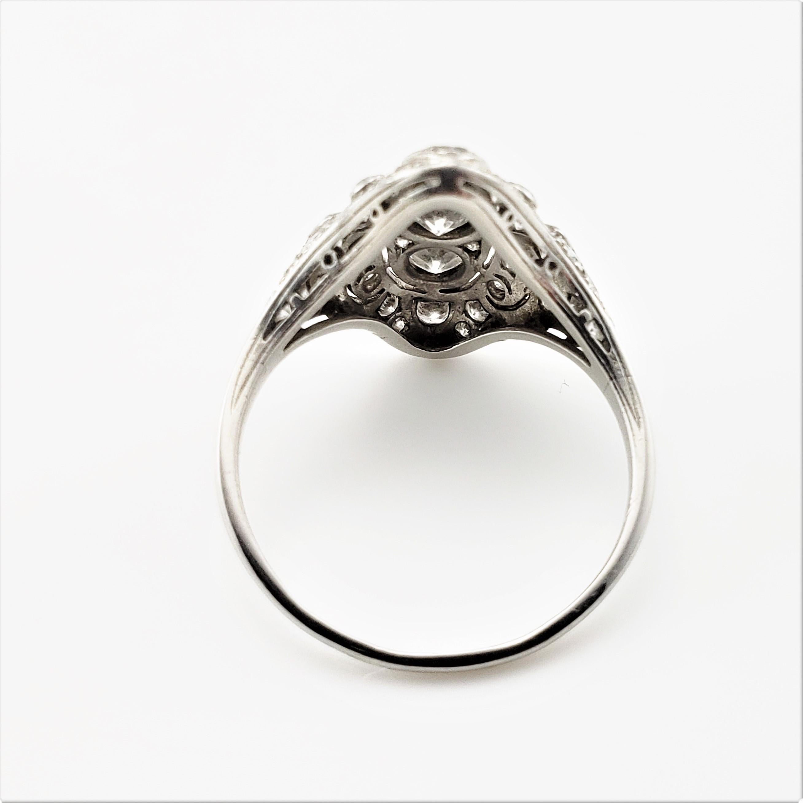 Vintage Platinum and Diamond Filigree Ring In Good Condition In Washington Depot, CT