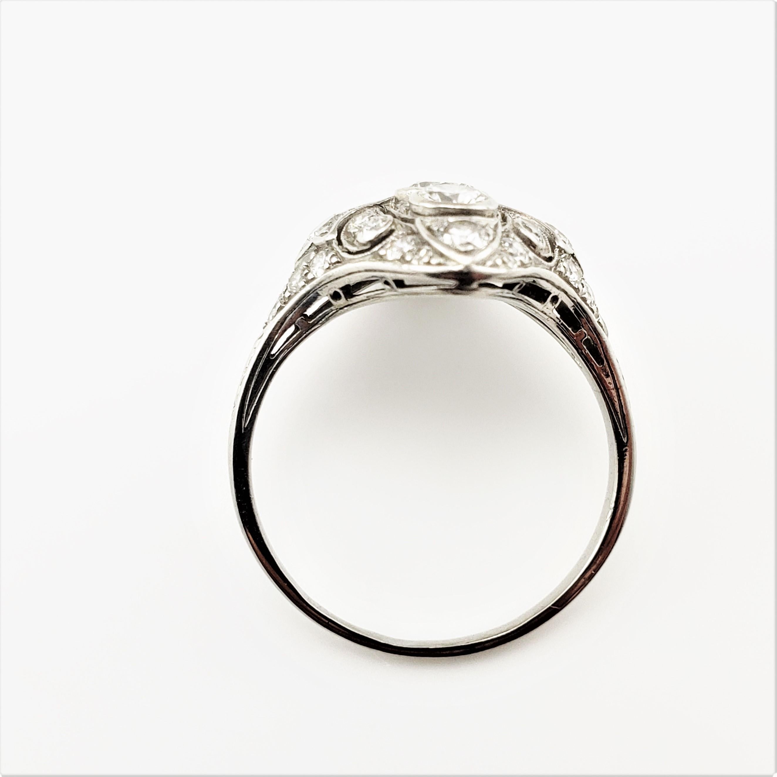 Women's Vintage Platinum and Diamond Filigree Ring