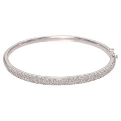 Vintage Platinum and Diamond Hinged Bangle