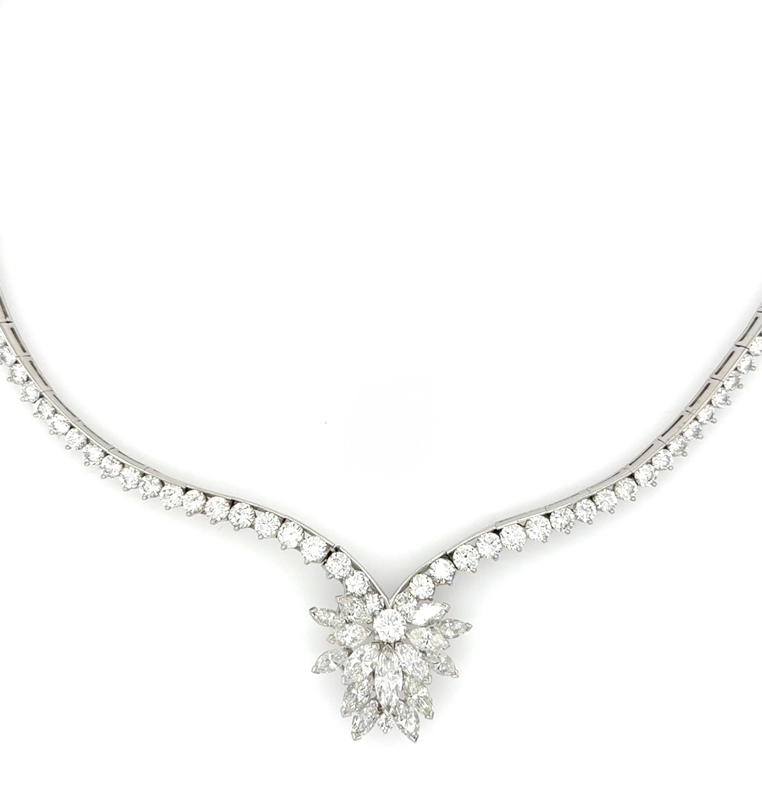 Collana vintage di platino e diamanti In condizioni ottime in vendita a Chicago, IL