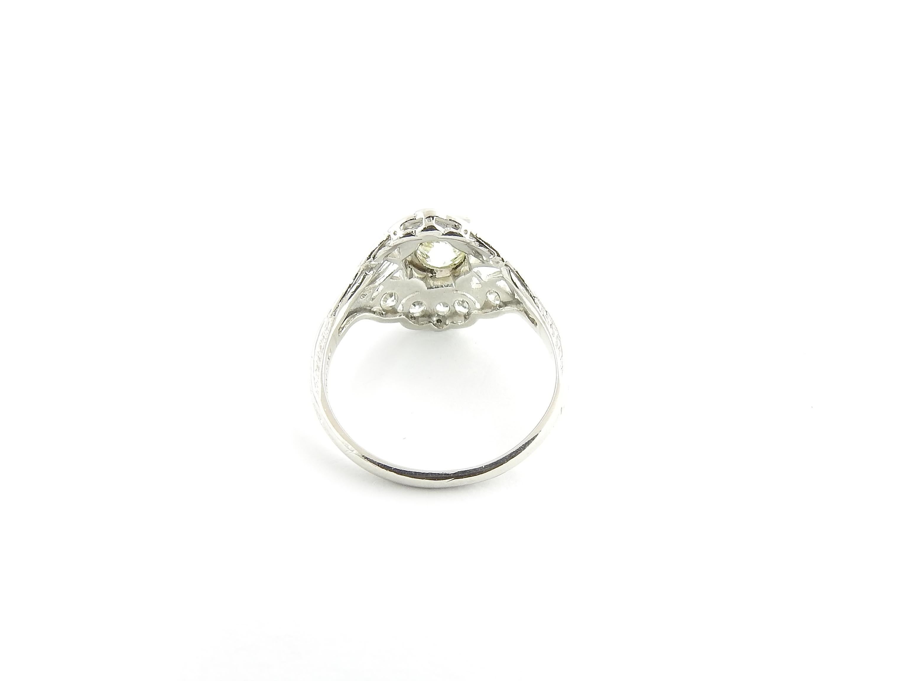 Platin- und Diamantring aus Platin, Größe 5,75 #20973, Vintage (Brillantschliff) im Angebot