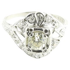 Anello vintage in platino e diamanti misura 5,75 #20973