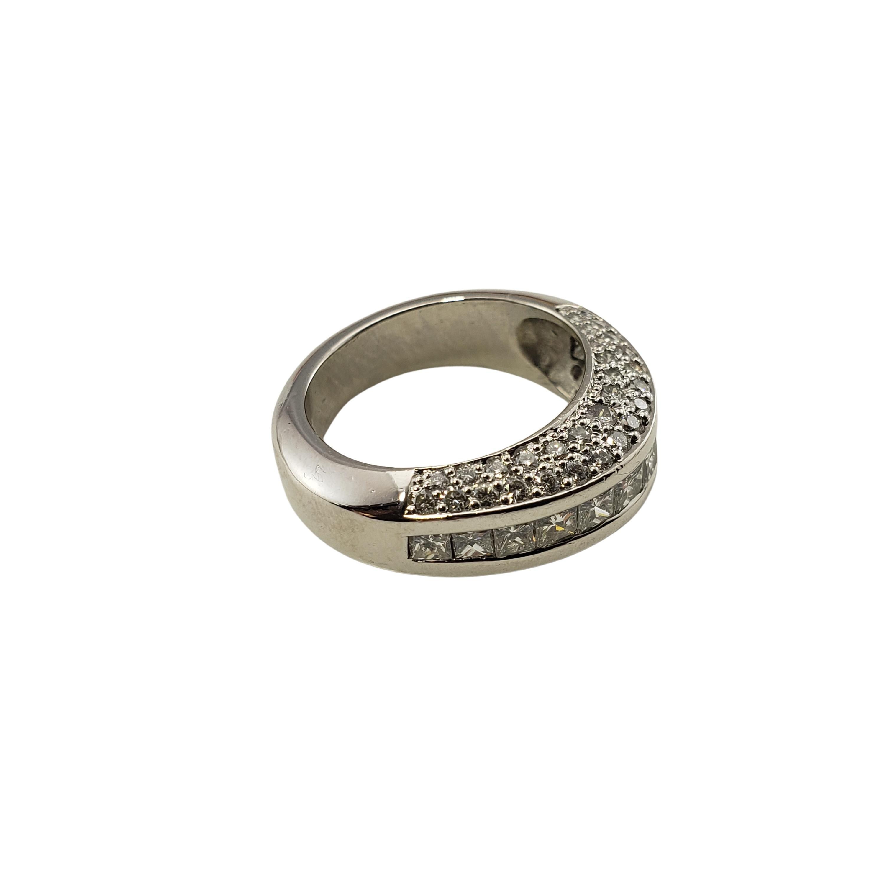 Brilliant Cut Vintage Platinum and Diamond Wedding Ring For Sale