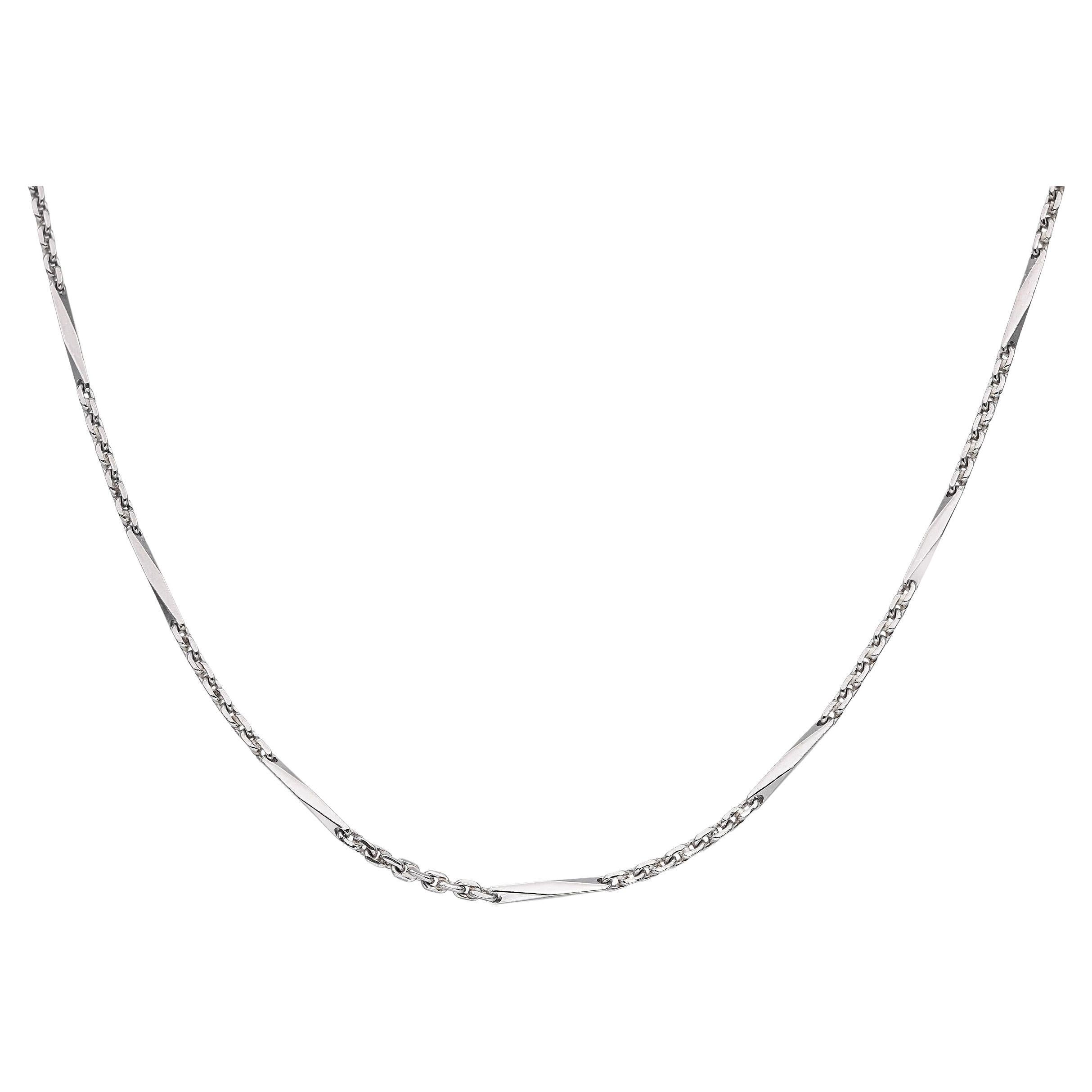 Vintage Platinum and Palladium Chain Necklace For Sale