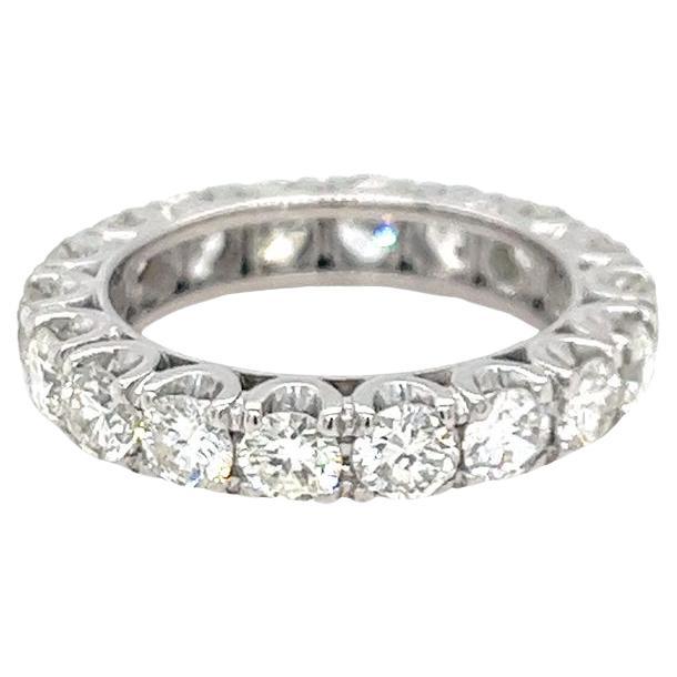 Vintage platinum and round diamond eternity band For Sale