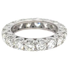 Bague d'éternité vintage en platine et diamants ronds