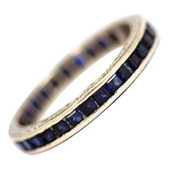 Vintage Platinum and Sapphire Full Eternity Band