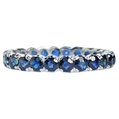Vintage Platinum and Sapphire Full Eternity Band Ring