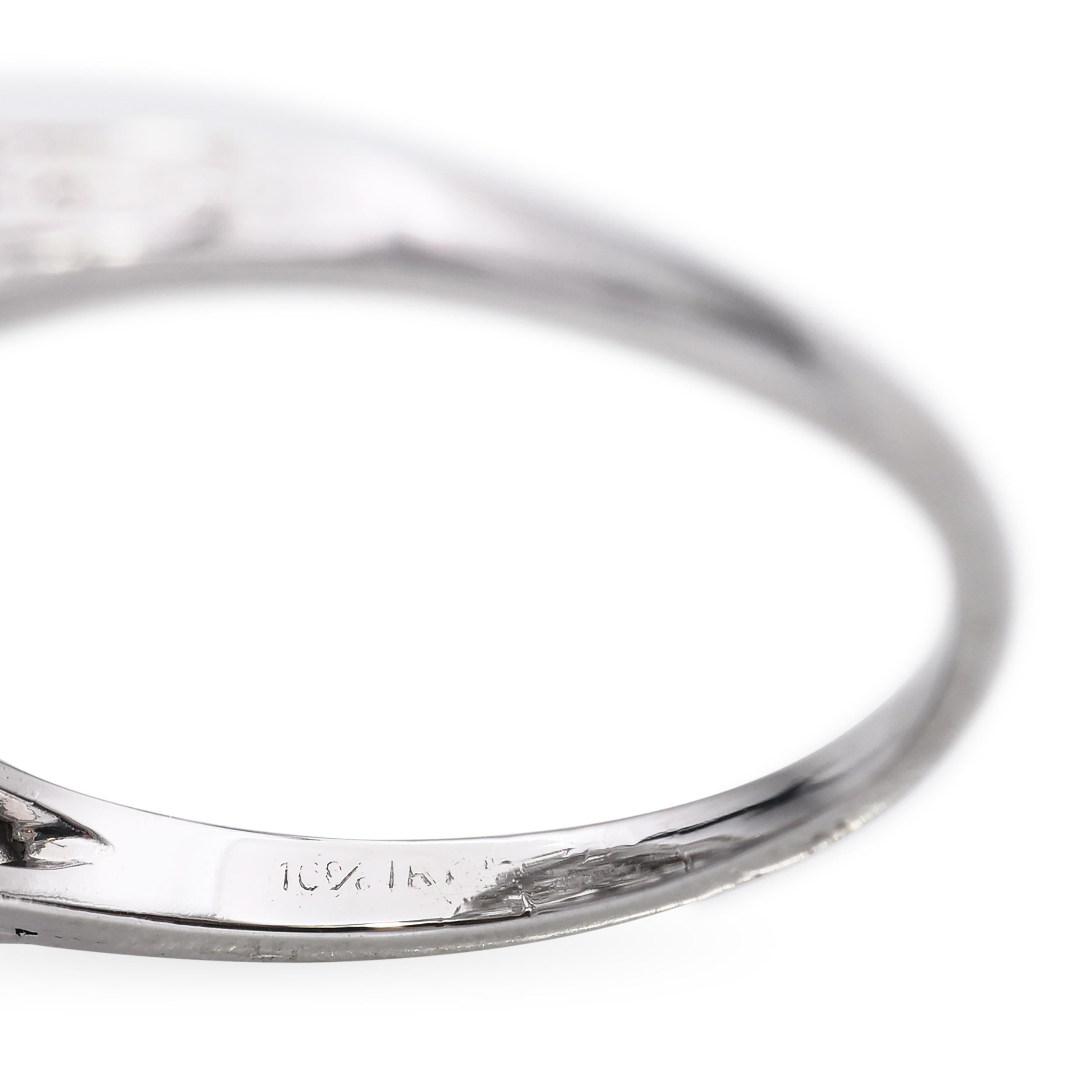 Vintage Platinum Art Deco 1.1tcw Diamond Motif Ring For Sale 2