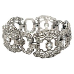 Vintage Platinum Art Deco Bracelet with 2.75ct Circular & Rose Cut Diamonds