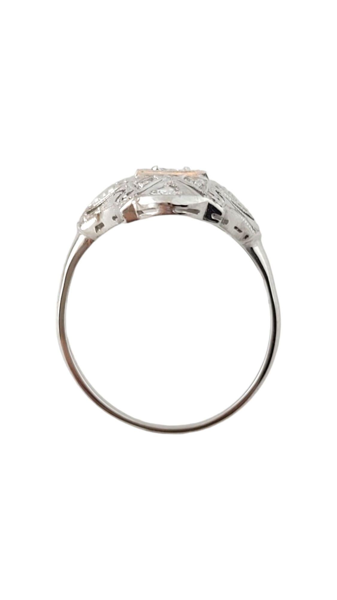Single Cut Vintage Platinum Art Deco Diamond Ring Size 6 #16314 For Sale