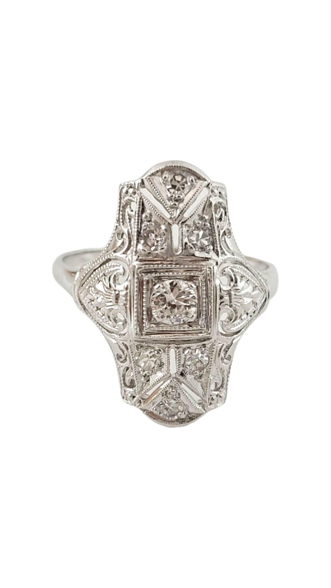 Vintage Platinum Art Deco Diamond Ring Size 6 #16314 For Sale