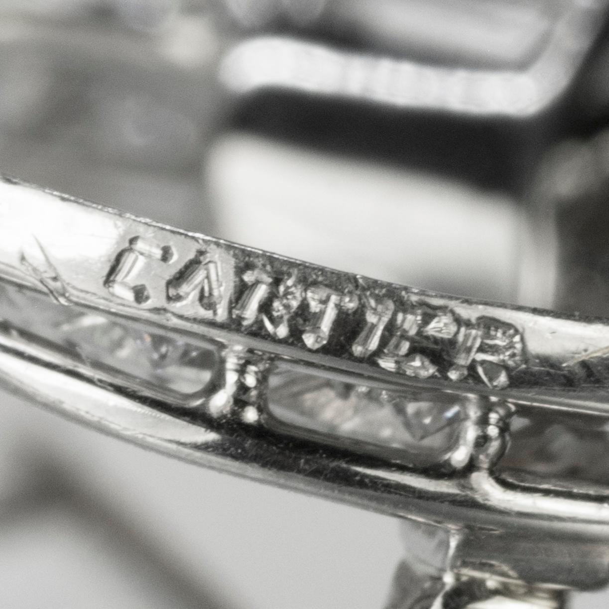 Vintage Platinum Cartier Diamond Brooch In Excellent Condition In Sarasota, FL