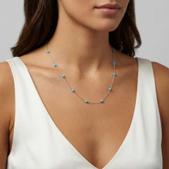 Vintage Platinum Chain with Turquoises