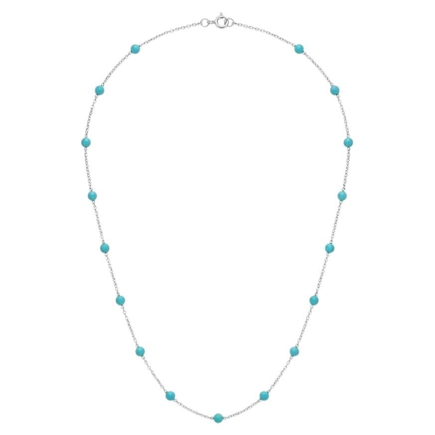 Catena di platino vintage con turchesi