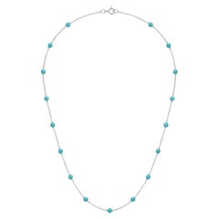 Cadena vintage de platino con turquesas