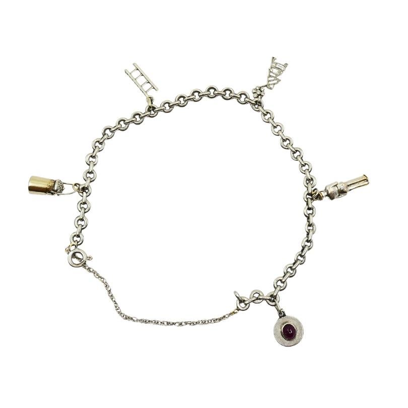 De las mujeres Pulsera Encanto Vintage Platino Piedra Preciosa Diamante en venta
