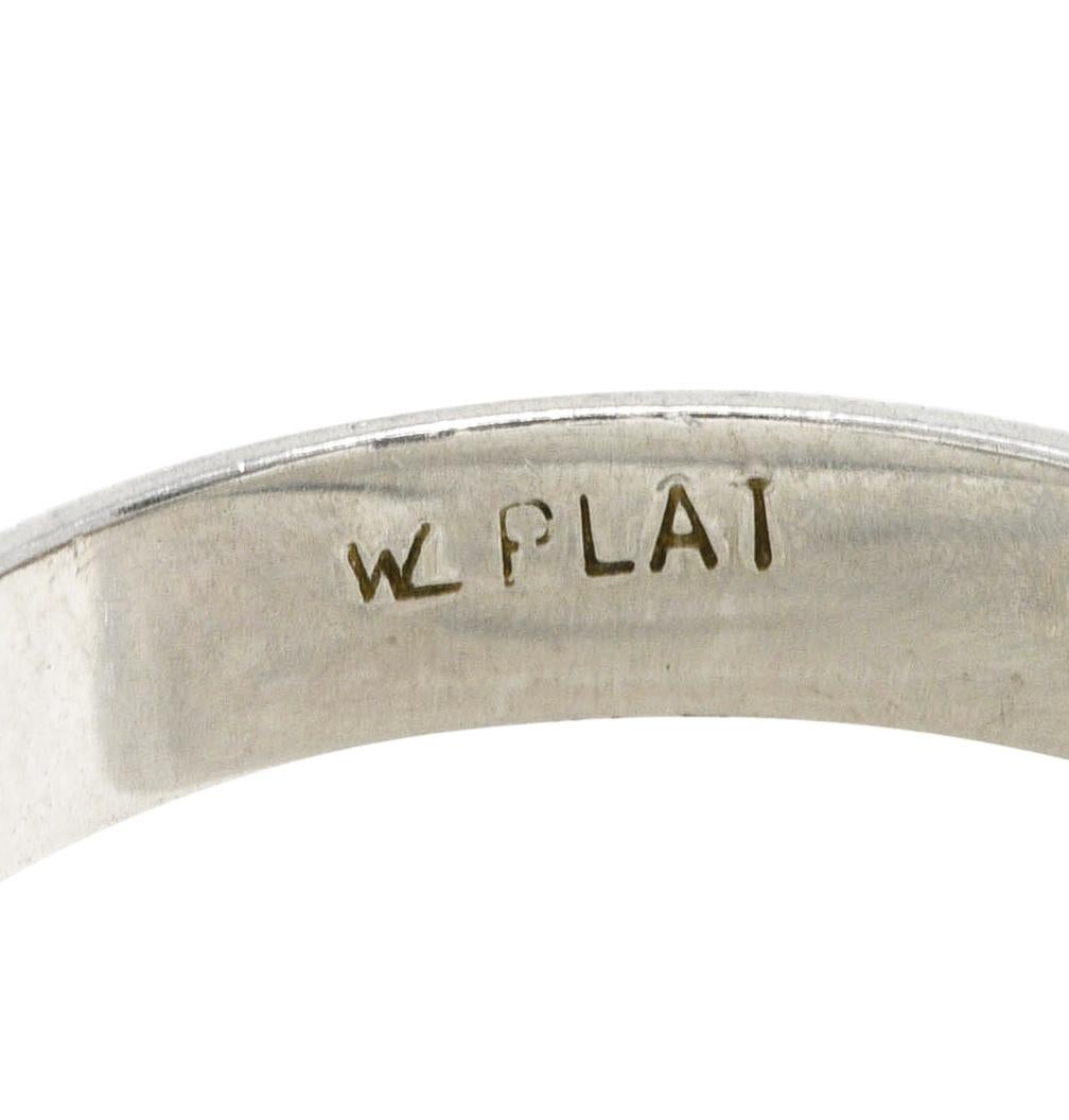 Women's or Men's Vintage Platinum Decorative Stackable Wedding Band Ring