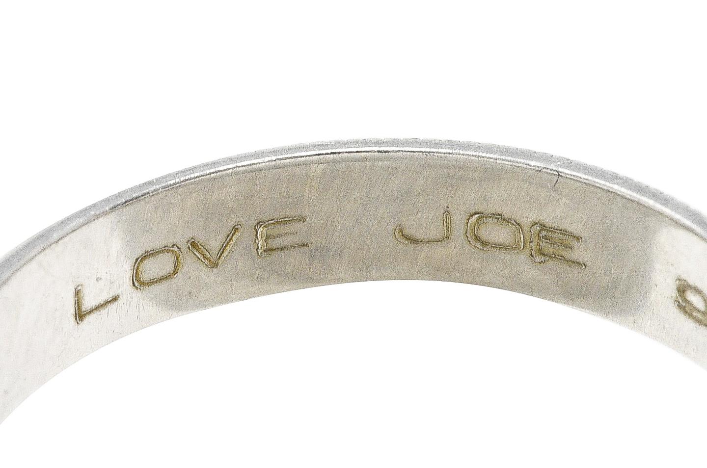 Vintage Platinum Decorative Stackable Wedding Band Ring 1