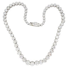 Vintage Platin Diamant 28 CTW Tennis Choker Halskette.