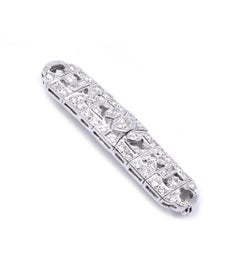 Vintage Platinum Diamond Bar Pin