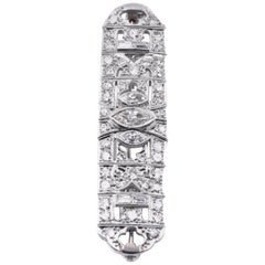 Vintage Platinum Diamond Bar Pin