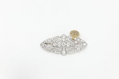 Vintage Platinum Diamond Brooch Pin: Fancy Estate Jewelry, circa 1950's