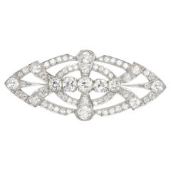 Vintage Platinum Diamond Brooch Pin: Fancy Estate Jewelry, circa 1950's