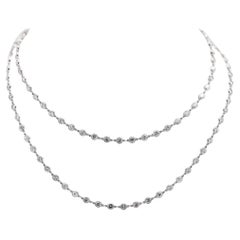 Vintage Platinum Diamond by the Yard Chain Necklace (Collier de chaîne en platine avec diamants)
