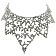 Vintage Platinum Diamond Choker Necklace