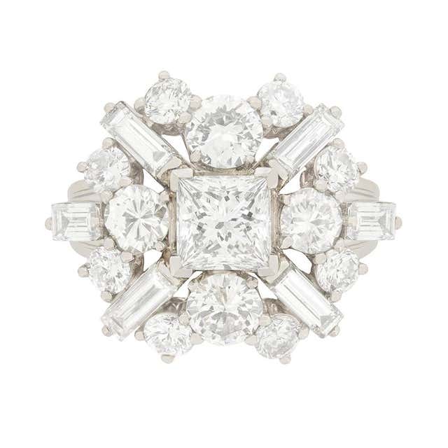 1970s Oscar Heyman Brothers Ruby Diamond Platinum Cluster Ring For Sale ...