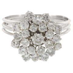 Vintage Platinum Diamond Cluster Ring