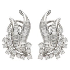 Vintage Wild Diamond Earrings Platinum Natural Diamonds Designer Earring