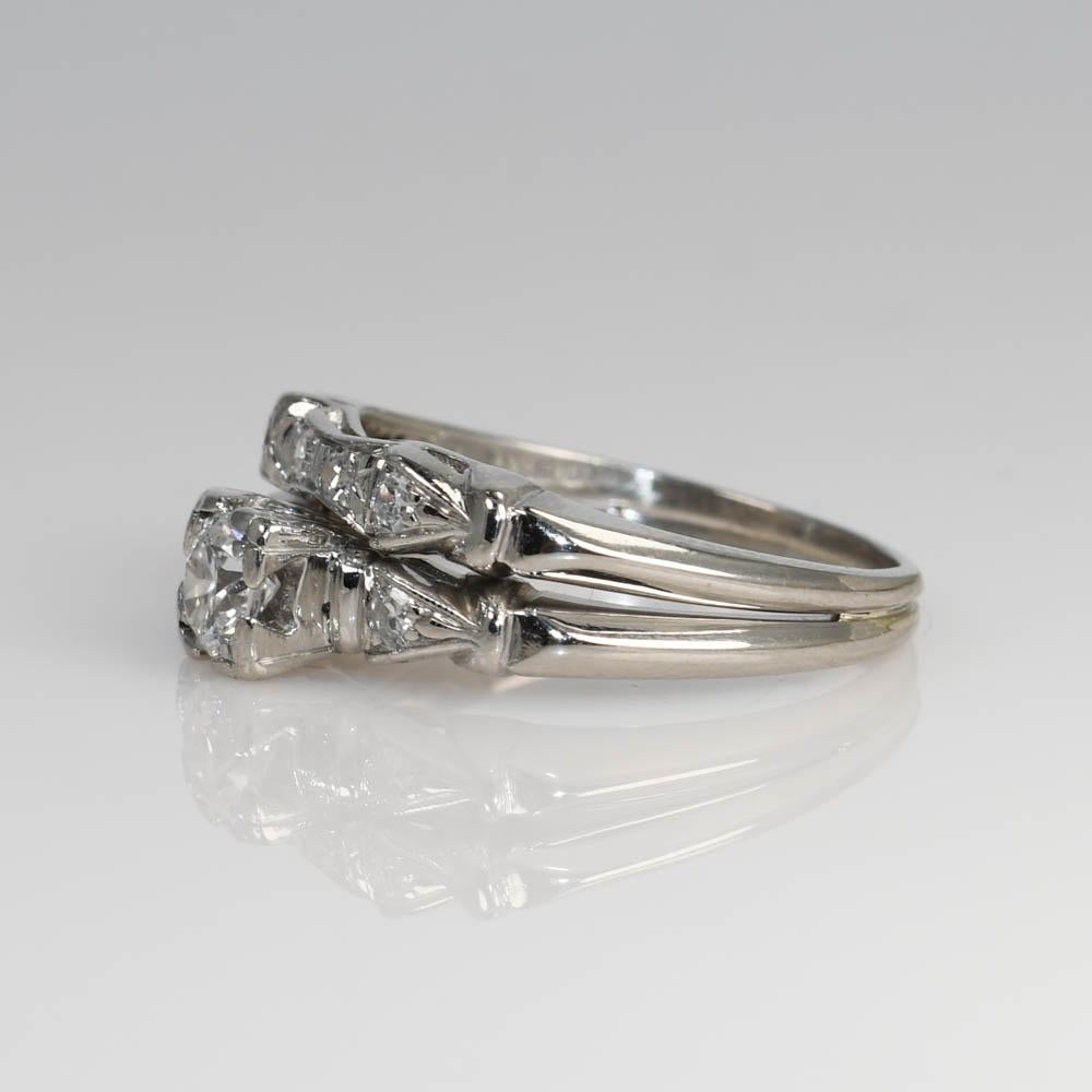 Verlobungsring aus Platin mit 0,31 Karat Diamant im Vintage-Stil im Zustand „Hervorragend“ im Angebot in Laguna Beach, CA