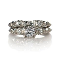 Vintage Platinum Diamond Engagement Ring 0.31ct