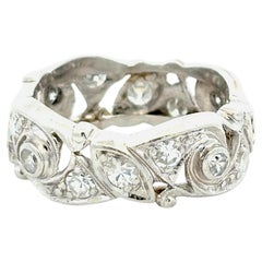 Bracelet d'éternité vintage en platine et diamant