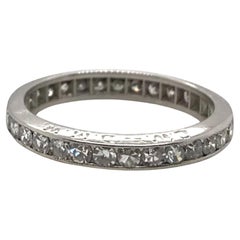Bracelet d'éternité vintage en platine et diamants taille 5,5
