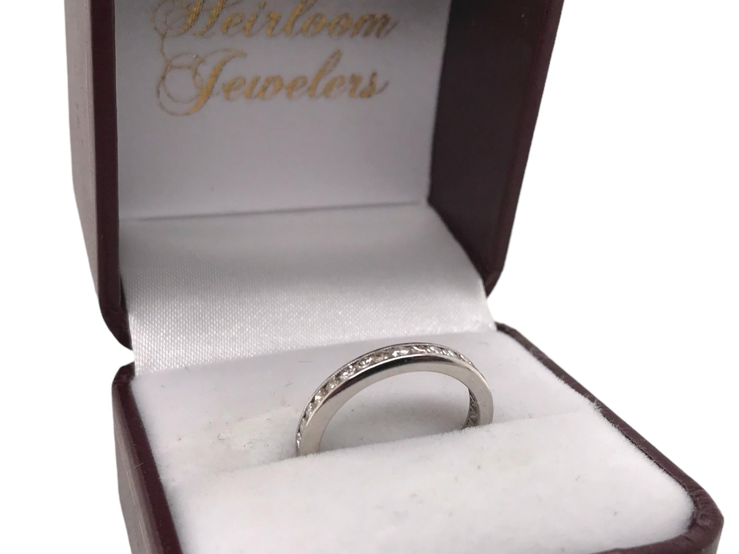 Vintage Platinum Diamond Eternity Band Size 6 For Sale 2