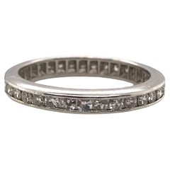 Bracelet d'éternité vintage en platine et diamants taille 6
