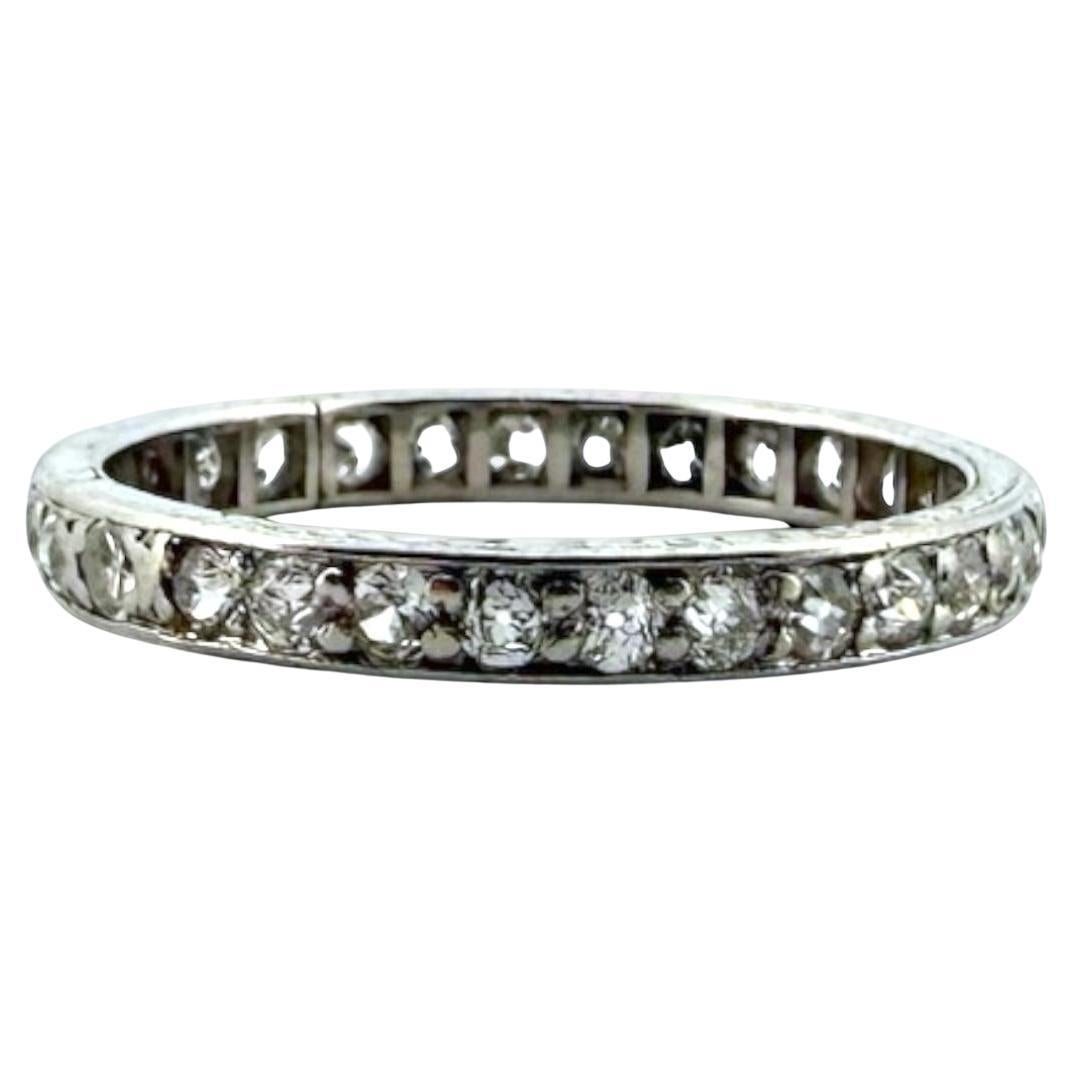 Vintage Platinum Diamond Eternity Band Size 6.5