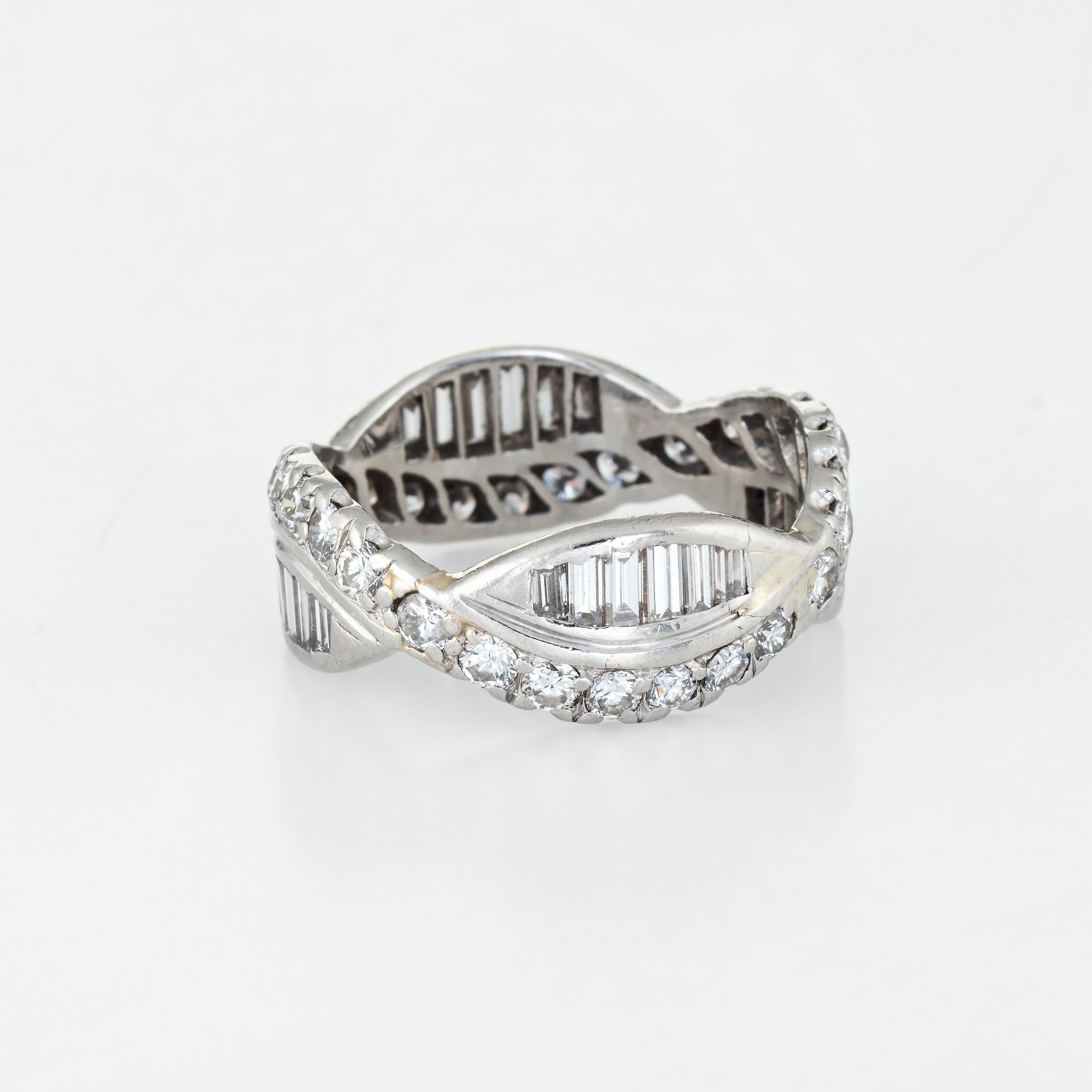 Vintage Platin-Diamant-Eternity-Ring Mixed Cuts Gr. 6,5 Ehering, Vintage (Retro) im Angebot