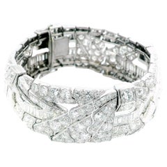 Vintage Platinum & Diamond French Retro Bracelet