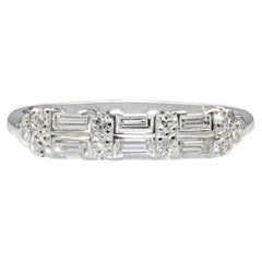 Vintage Platinum Diamond Half Band Ring