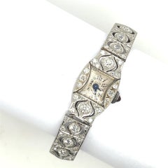 Vintage Platinum Diamond Ladies Watch, 1.80ct Natural Diamonds