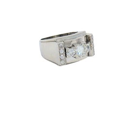 Vintage Platinum Diamond Ring Tank Design