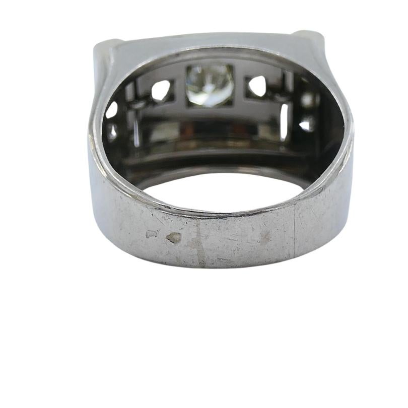 Vintage Platinum Diamond Ring Tank Design For Sale 2
